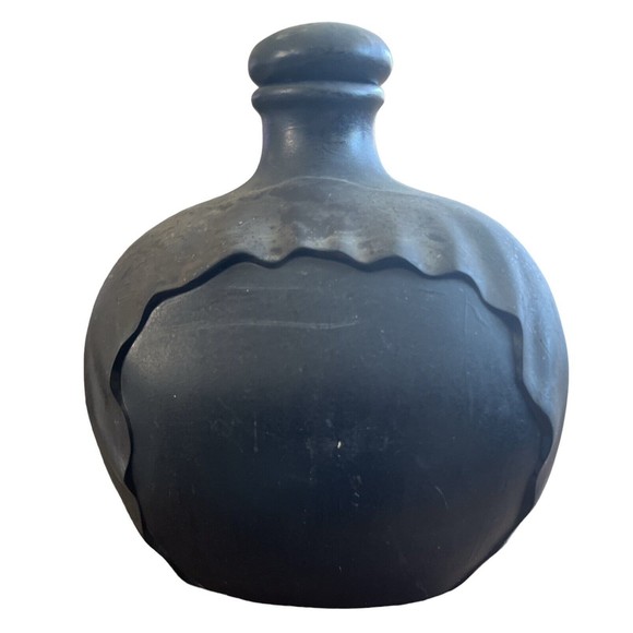 Vintage Native American Folk  Art Hand Painted Provincial Mold Ceramic‎ Decanter - Picture 2 of 14